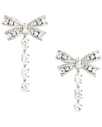 Self-Portrait - Embellished Bow Droplet Earrings - Lyst