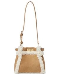 Fendi - My Peekaboo Xs Camel-Colored Shearling Bag - Lyst