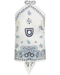 Ferragamo - Arabesque-Print Silk Blouse - Lyst