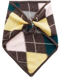 &Daughter - Classic Diamond-Pattern Triangle Scarf - Lyst