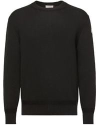 Moncler - Logo Patch Crewneck Jumper - Lyst