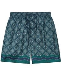 CASABLANCA - Geometric Print Drawstring Silk Shorts - Lyst
