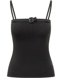 Courreges - Courrèges Buckle Rib Knit Top - Lyst