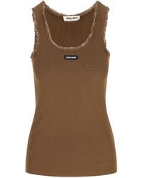 Miu Miu - Garment-Dyed Tank Top - Lyst