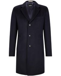 BOSS - Lapel Single-Breasted Mid-Length Coat - Lyst