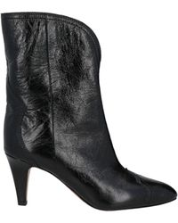 Isabel Marant - Solid-Color Genuine Leather Ankle Boots - Lyst