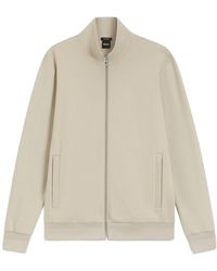 BOSS - Long-Sleeve Zip-Up Cotton Sweatshirt - Lyst