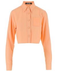Raf Simons - Frayed Hem Cropped Shirt - Lyst