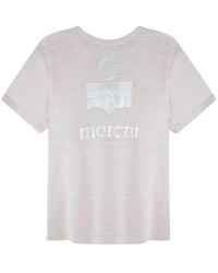 Isabel Marant - Zewel Logo-Print Linen T-Shirt - Lyst