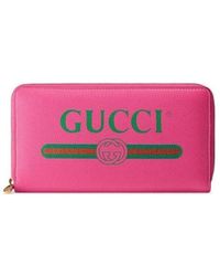 Gucci - Logo Printed Zipper Wallet - Lyst
