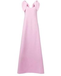 Oscar de la Renta - Bow-Detail Wool-Blend Maxi Dress - Lyst