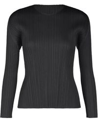 Pleats Please Issey Miyake - Pleats Please Issey Miyake Pleated Long Sleeve Top - Lyst
