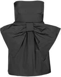 RED Valentino - Bow-Detailed Strapless Mini Dress - Lyst