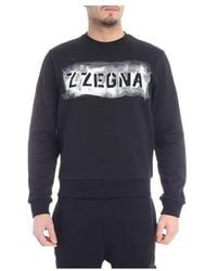 ZEGNA - Logo Printed Long-Sleeved Sweater - Lyst