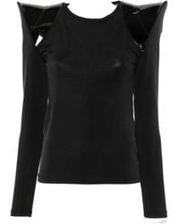 Junya Watanabe - Sculptural-Shoulder Patent-Panel T-Shirt - Lyst