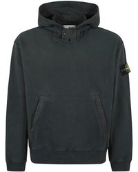 Stone Island - Logo-Patch Pouch-Pocket Cotton Hoodie - Lyst