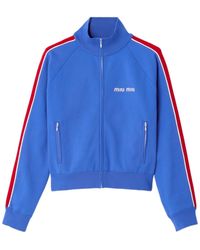 Miu Miu - Technical Yarn Zipper Sweatshirt - Lyst