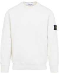 Stone Island - Logo Patch Crewneck Sweatshirt - Lyst