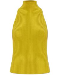 Alaïa - Alaïa Ribbed-Knit Halter Neck Top - Lyst