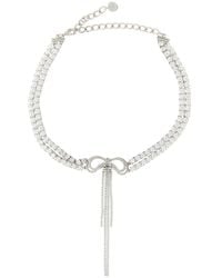 Self-Portrait - Double Crystal Bow Necklace - Lyst