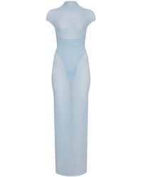 Alaïa - Semi-Sheer Corset Maxi Dress - Lyst
