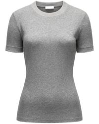 Peserico - Ribbed-Knit Short-Sleeve T-Shirt - Lyst