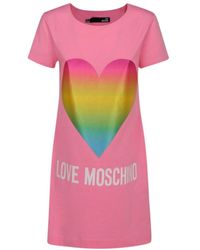Moschino - Heart Print T-Shirt Dress - Lyst