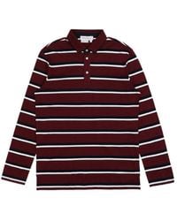 Ferragamo - Polo Shirt With Logo Striped Lapel - Lyst
