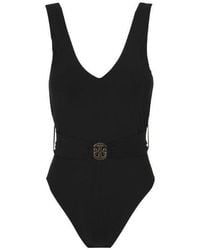 Tory Burch - Miller Plunge One-Piece Swimsuit - Lyst
