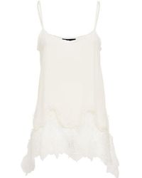 Fabiana Filippi - Crepe De Chine Camisole Top W/ Lace - Lyst