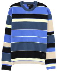 Paul Smith - Stripe Panel Knitted Sweater - Lyst