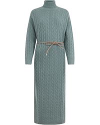 Peserico - Cable-Knit Belted Knitted Dress - Lyst