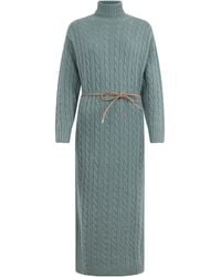 Peserico - Cable-Knit Belted Knitted Dress - Lyst