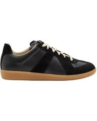 Maison Margiela - Fur And Suede Patchwork German Training Shoes - Lyst