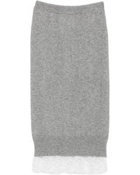 Ermanno Scervino - Lace-Trim Knitted Midi Skirt - Lyst