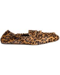 Miu Miu - Ruches Printed Leather Loafers - Lyst