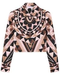 PUCCI - Pucci Geometric Print Cropped Shirt - Lyst