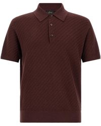 Brioni - Trama Textured Knit Polo Shirt - Lyst