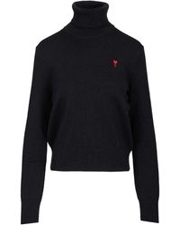 Ami Paris - Pull Col Roule Ami De Coeur - Lyst