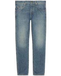 Gucci - Logo Patch Straight-Leg Jeans - Lyst