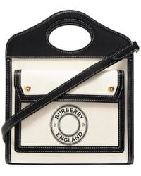 Burberry - Mini Logo Stamp Tote Bag - Lyst