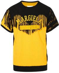 Maison Margiela - Two Tone Décortiqué Cotton T Shirt - Lyst