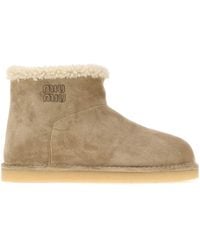 Miu Miu - Logo-Detailed Boots - Lyst