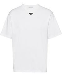 Prada - Logo Plaque Crewneck T-Shirt - Lyst