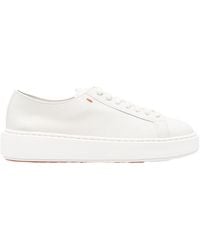 Santoni - Round-Toe Lace-Up Sneakers - Lyst