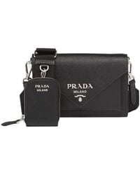 Prada - Saffiano Leather Mini Envelope Bag - Lyst