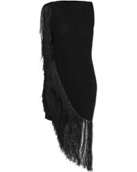 Alaïa - Alaïa Asymmetric Fringed Strapless Dress - Lyst