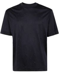 Emporio Armani - Logo-Embroidered Crewneck T-Shirt - Lyst