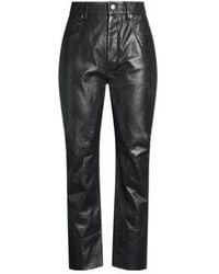 Rick Owens - Solid Color Leather Pants - Lyst