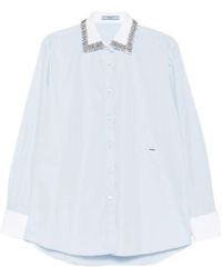 Prada - Embellished Collar Shirt - Lyst